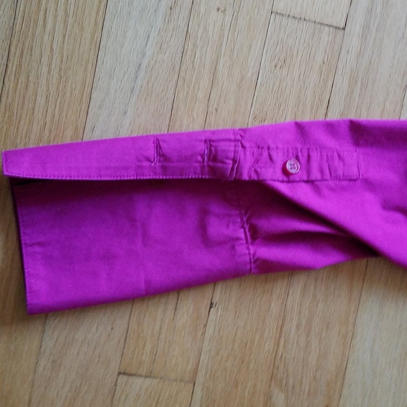 🚨3/$15🚨 New York & Company Fuchsia Ruched Button Down Blouse Top- XL(see desc) - Picture 5 of 8